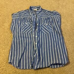 Charming Blue Striped Button Down Shirt